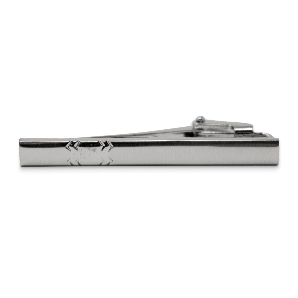 Silver-tone Brushed Tie Bar