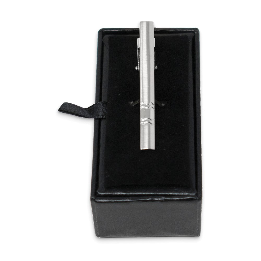 Silver-tone Brushed Tie Bar