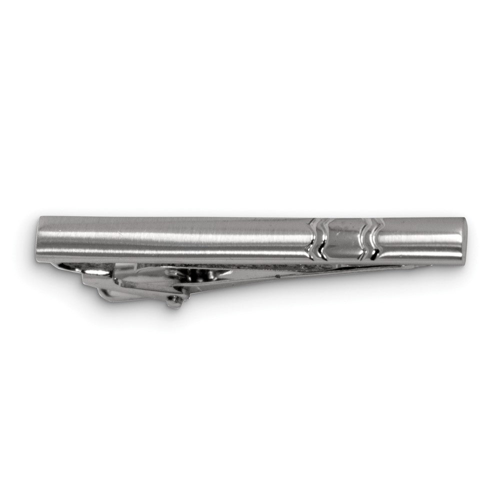Silver-tone Brushed Tie Bar