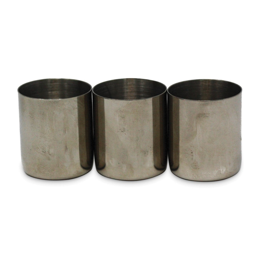 Stainless Steel Checkered 7 ounce Flask with Three Shot Glasses