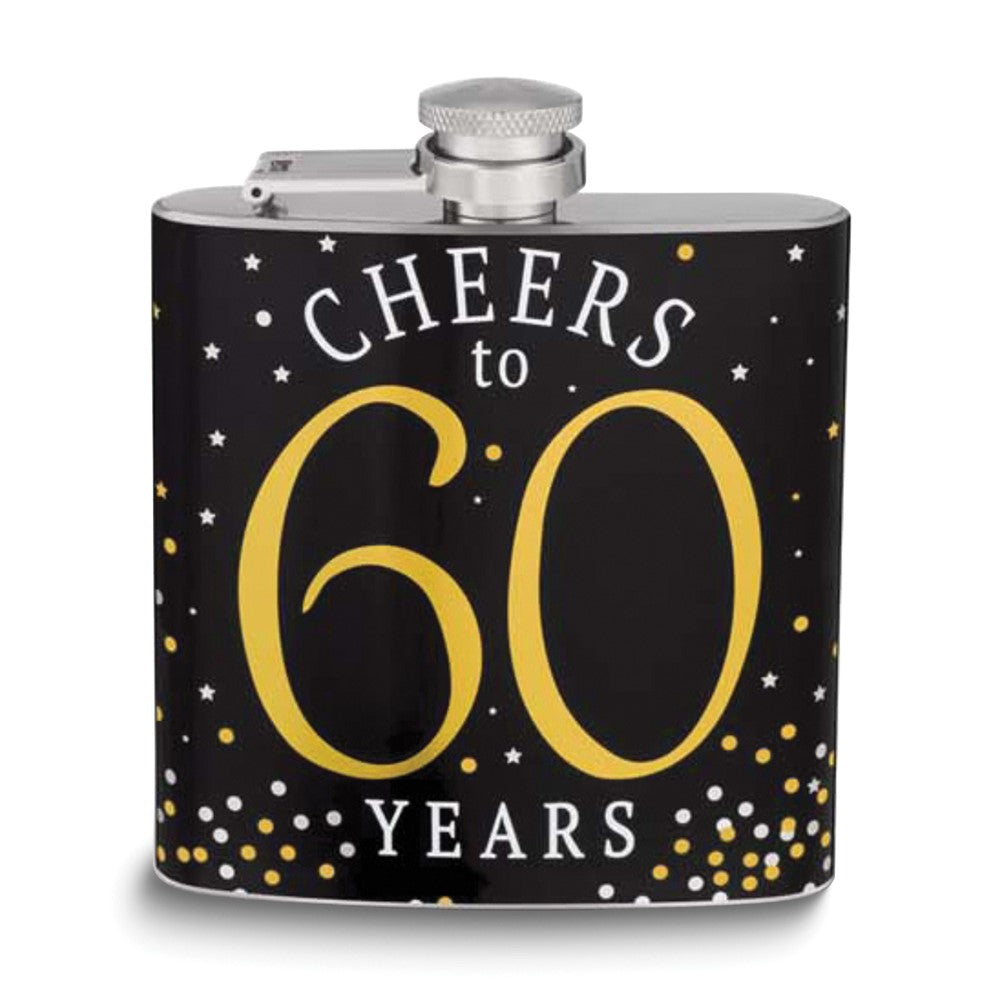 Stainless Steel 6 ounce Cheers to 60 Flask