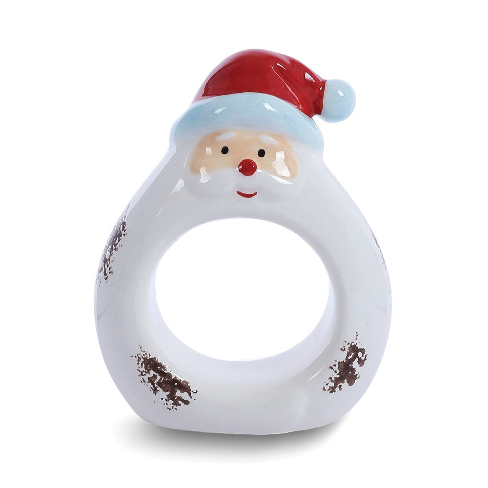 Santa Set of Four Ceramic Napkin Holders