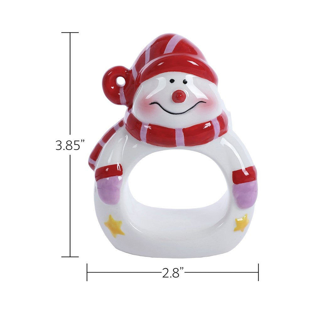 Snowman Set of Four Ceramic Napkin Holders