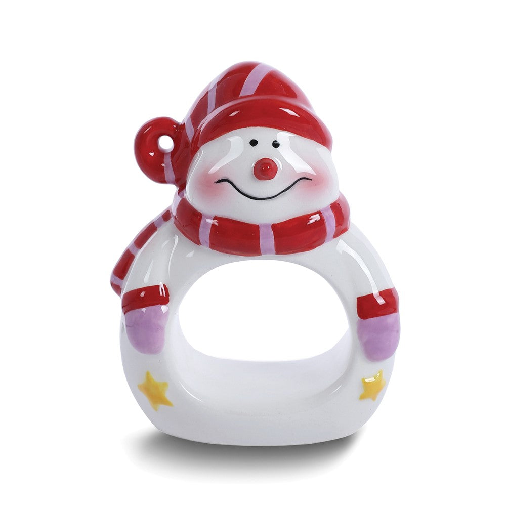 Snowman Set of Four Ceramic Napkin Holders