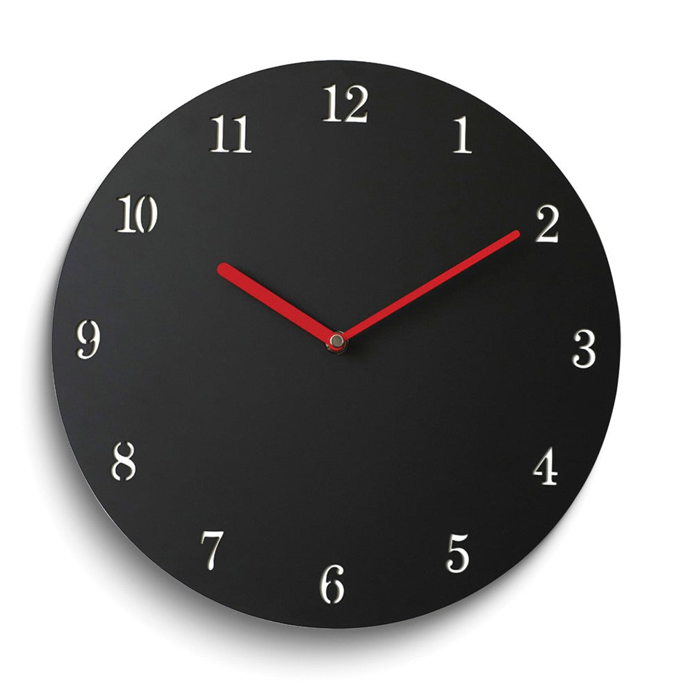Black Minamalist 11.5 inch Silent Quartz Movement Wall Clock