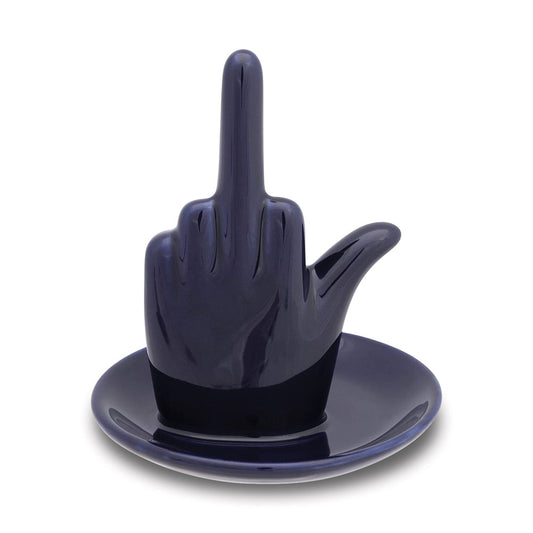 Navy Ceramic Middle Finger Ring Holder