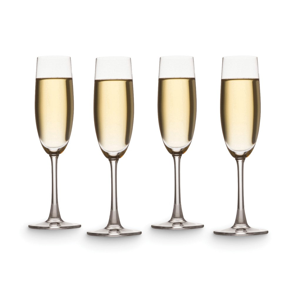 Set of Four Crystal 5.5 ounce Gift Boxed Champagne Flutes