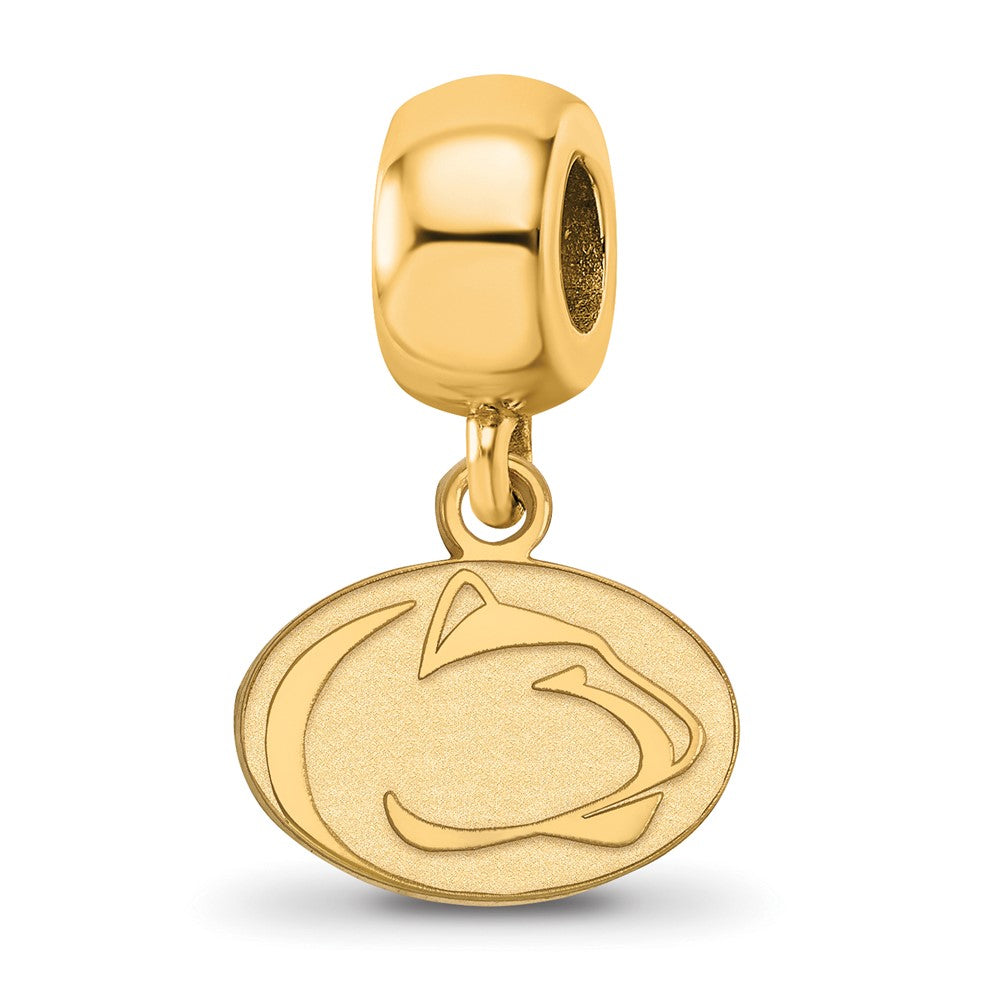 Sterling Silver Gold-plated Penn State University Lion Extra Small Dangle Bead Charm
