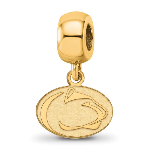 Sterling Silver Gold-plated Penn State University Lion Extra Small Dangle Bead Charm