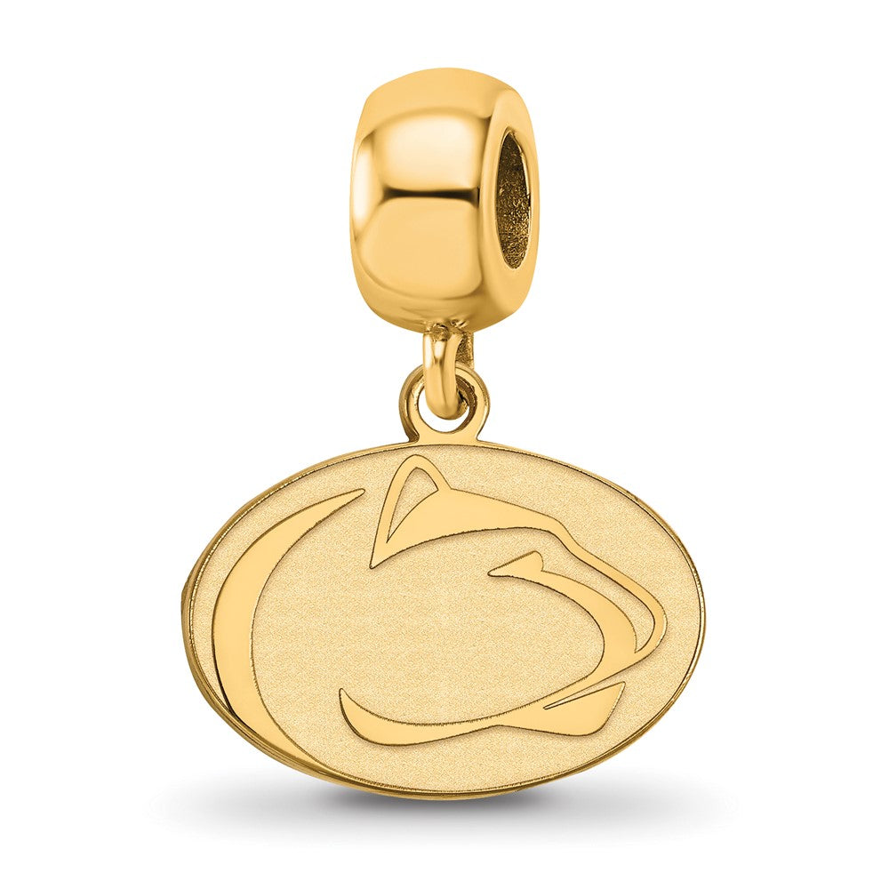 Sterling Silver Gold-plated Penn State University Lion Small Dangle Bead