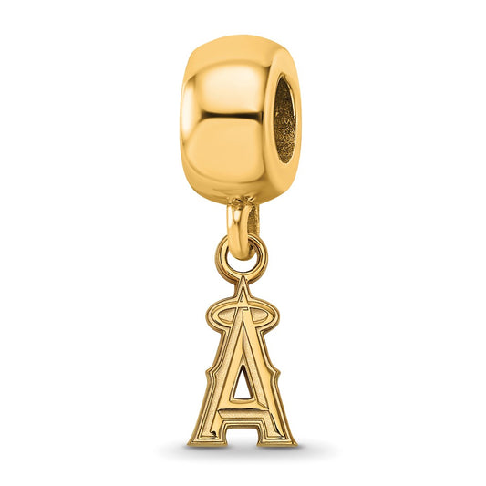 Sterling Silver Gold-plated MLB Los Angeles Angels Extra Small Dangle Charm Bead