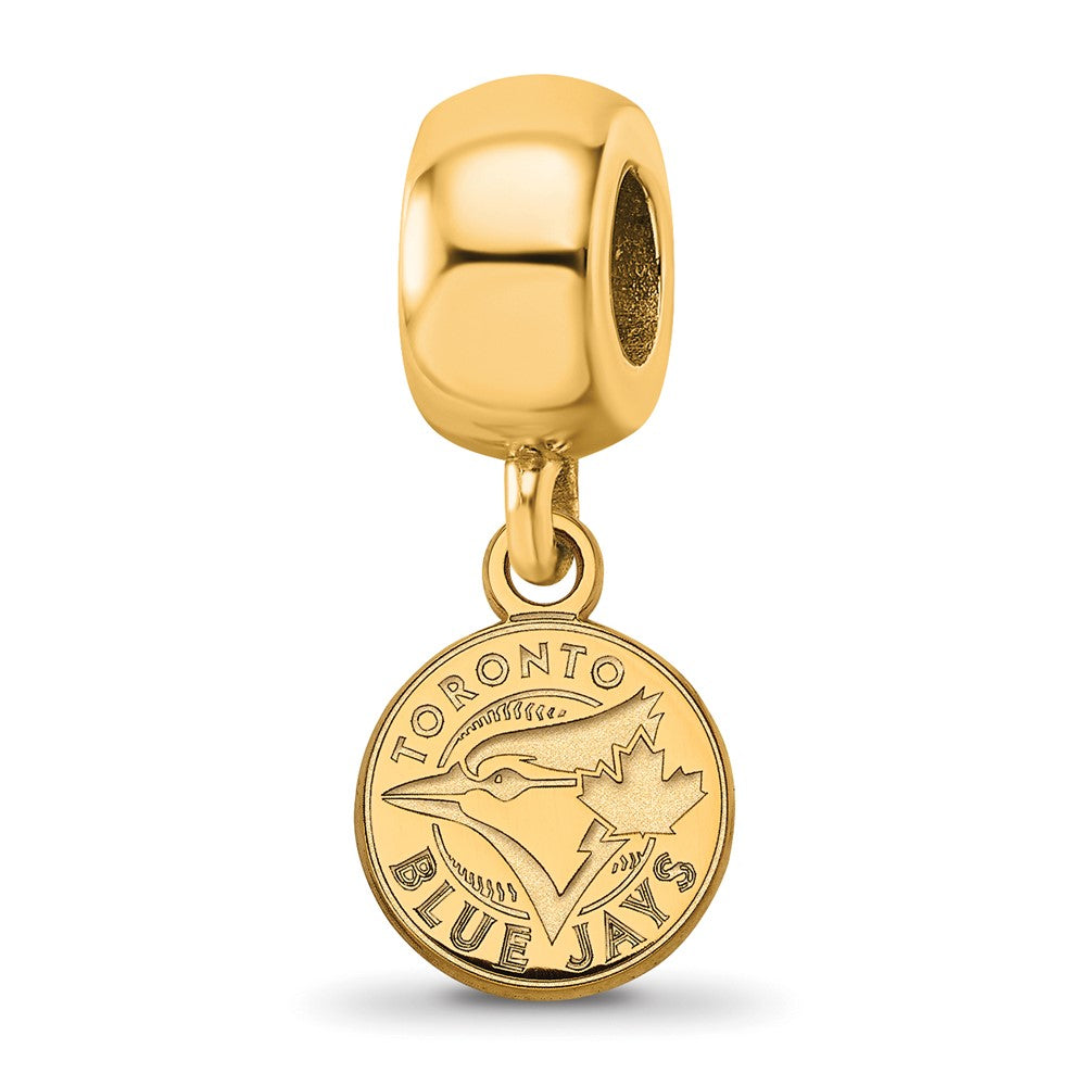Sterling Silver Gold-plated MLB Toronto Blue Jays Extra Small Disc Dangle Bead