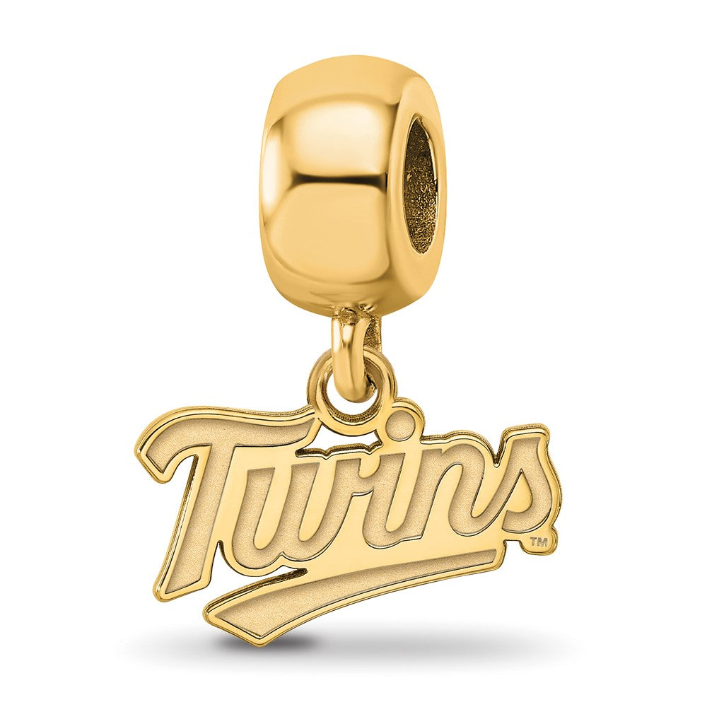 Sterling Silver Gold-plated MLB Minnesota Twins T-C Extra Small Dangle Bead