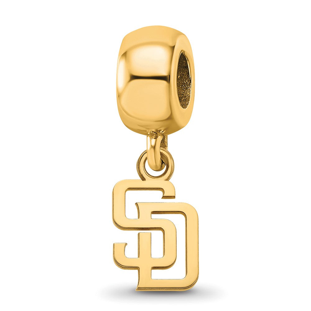 Sterling Silver Gold-plated MLB San Diego Padres Letters S-D Extra Small Dangle Bead