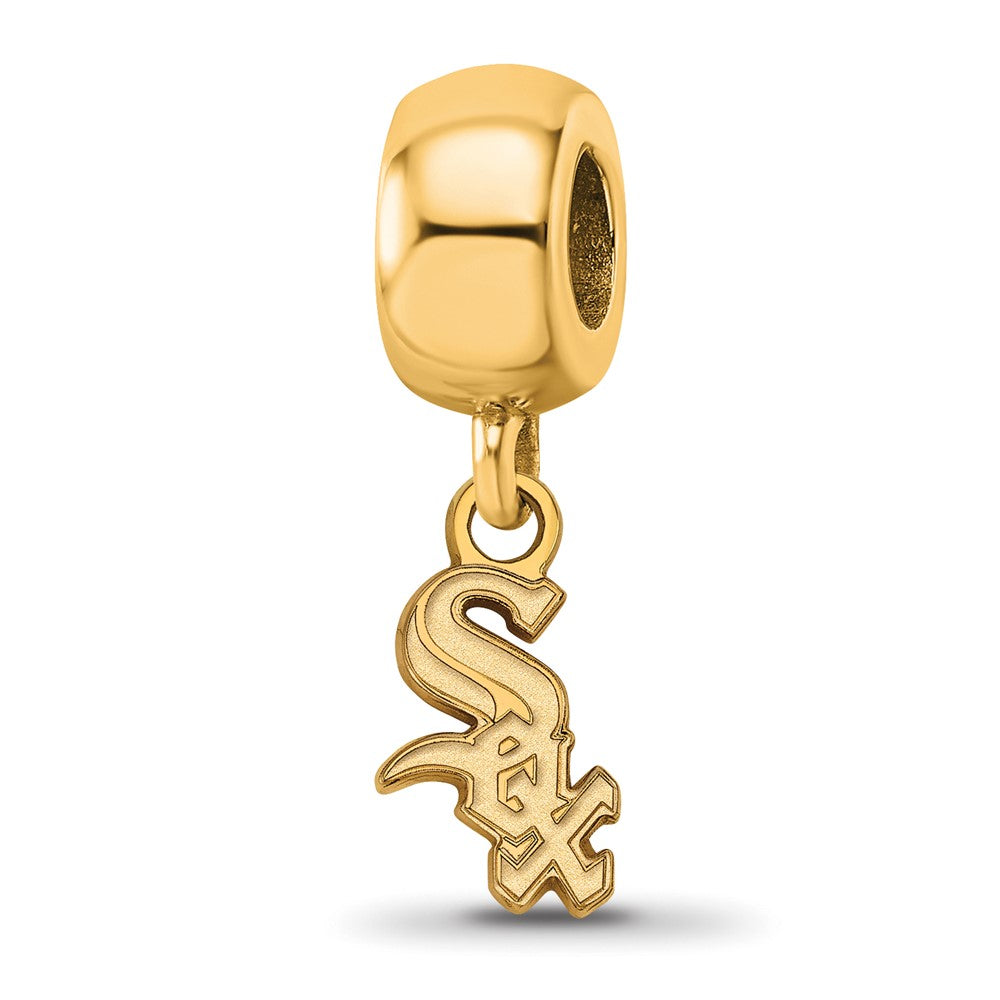 Sterling Silver Gold-plated MLB Chicago White Sox Extra Small Dangle Bead