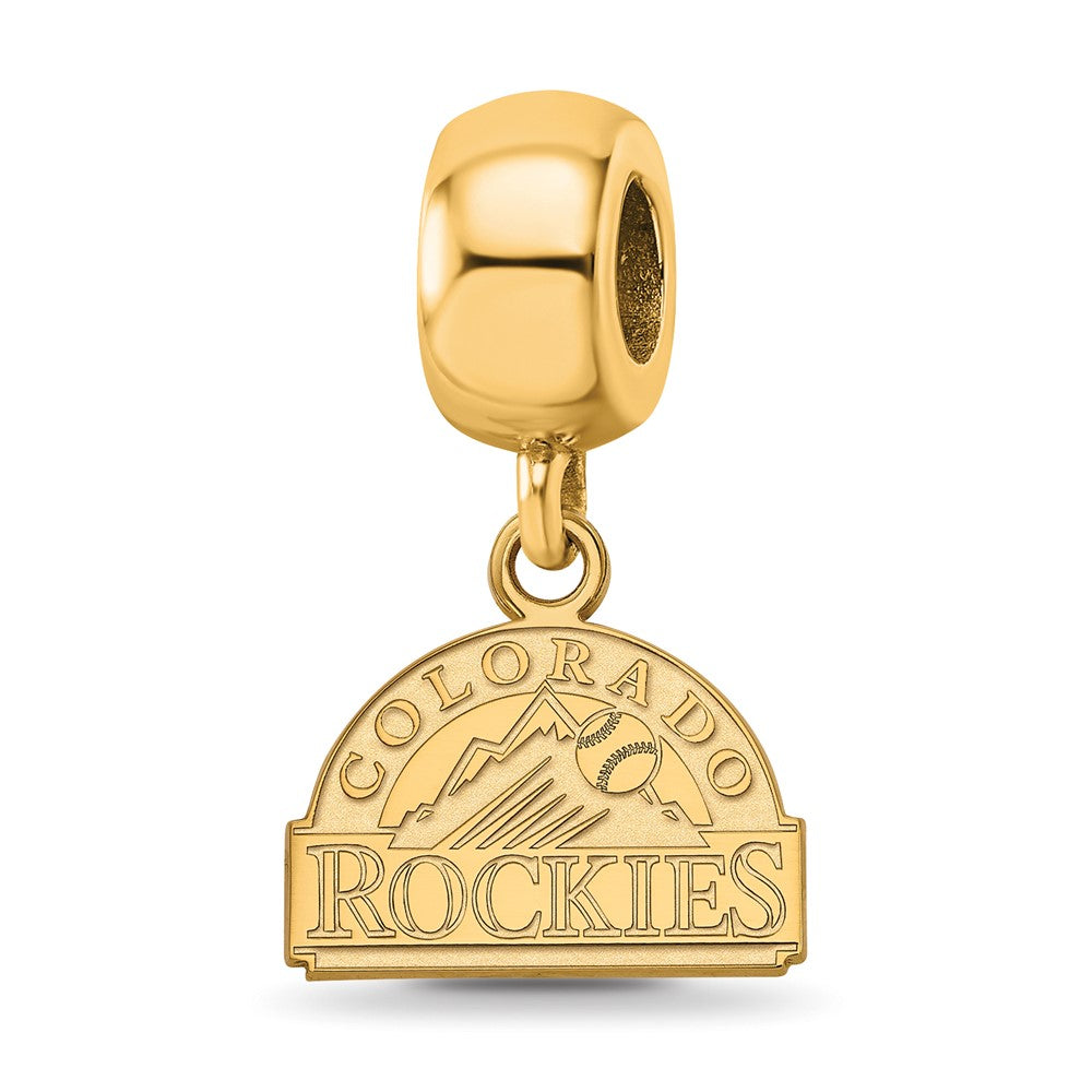 Sterling Silver Gold-plated MLB Colorado Rockies Extra Small Dangle Bead