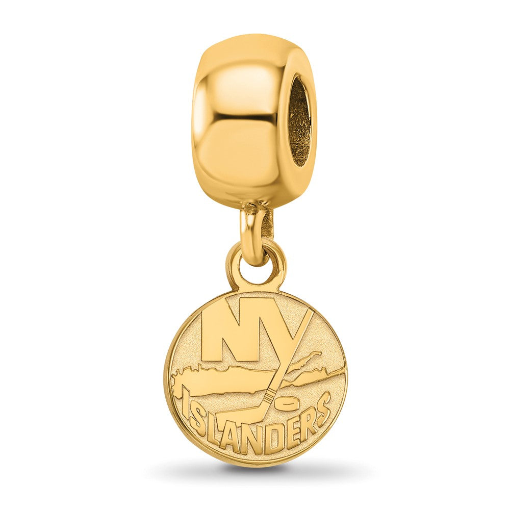 Sterling Silver Gold-plated NHL New York Islanders Extra Small Dangle Bead Charm