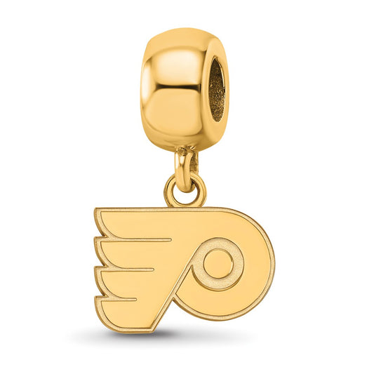Sterling Silver Gold-plated NHL Philadelphia Flyers Extra Small Dangle Bead Charm
