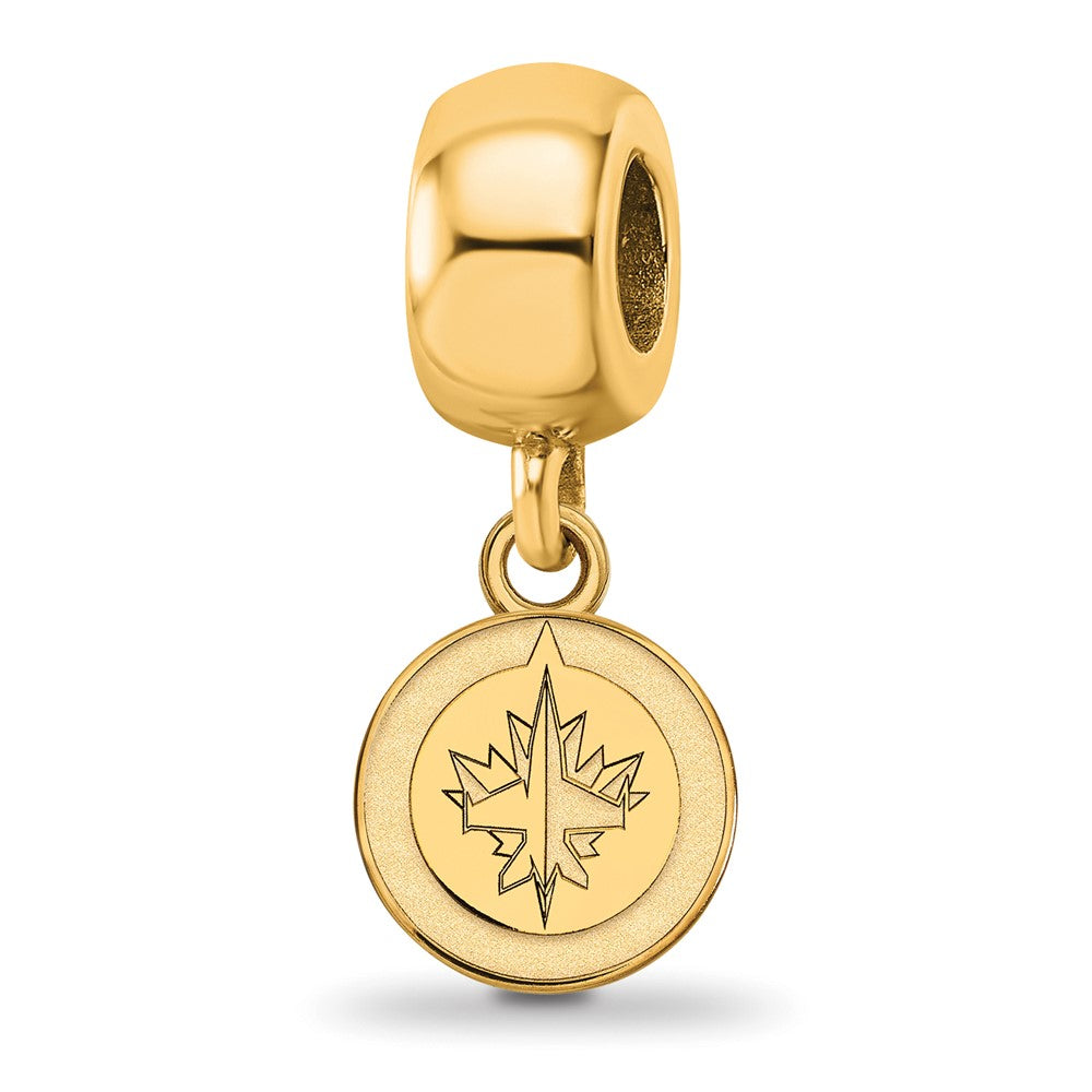 Sterling Silver Gold-plated NHL Winnipeg Jets Extra Small Dangle Bead Charm