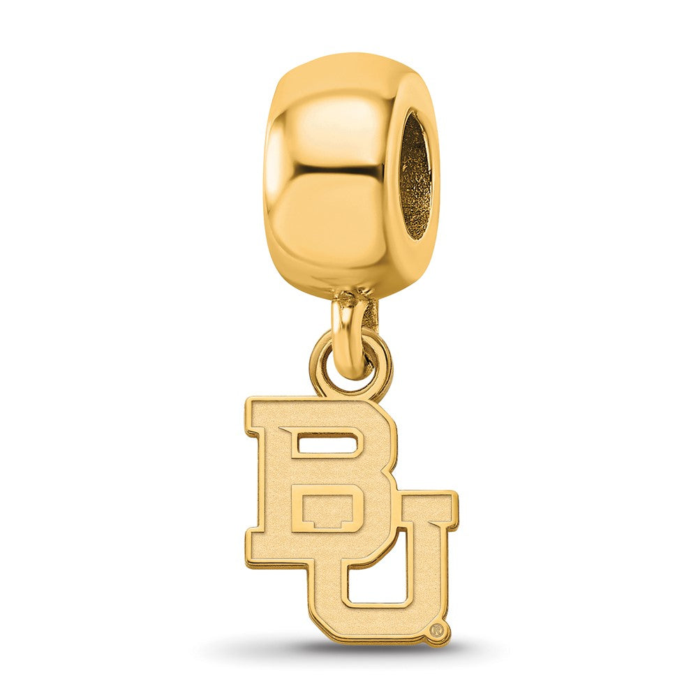 Sterling Silver Gold-plated Baylor University Bears Extra Small Dangle Bead Charm
