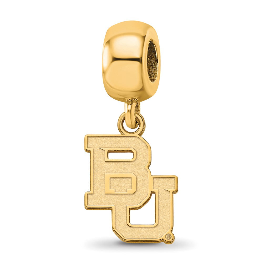 Sterling Silver Gold-plated Baylor University Bears Small Dangle Bead Charm