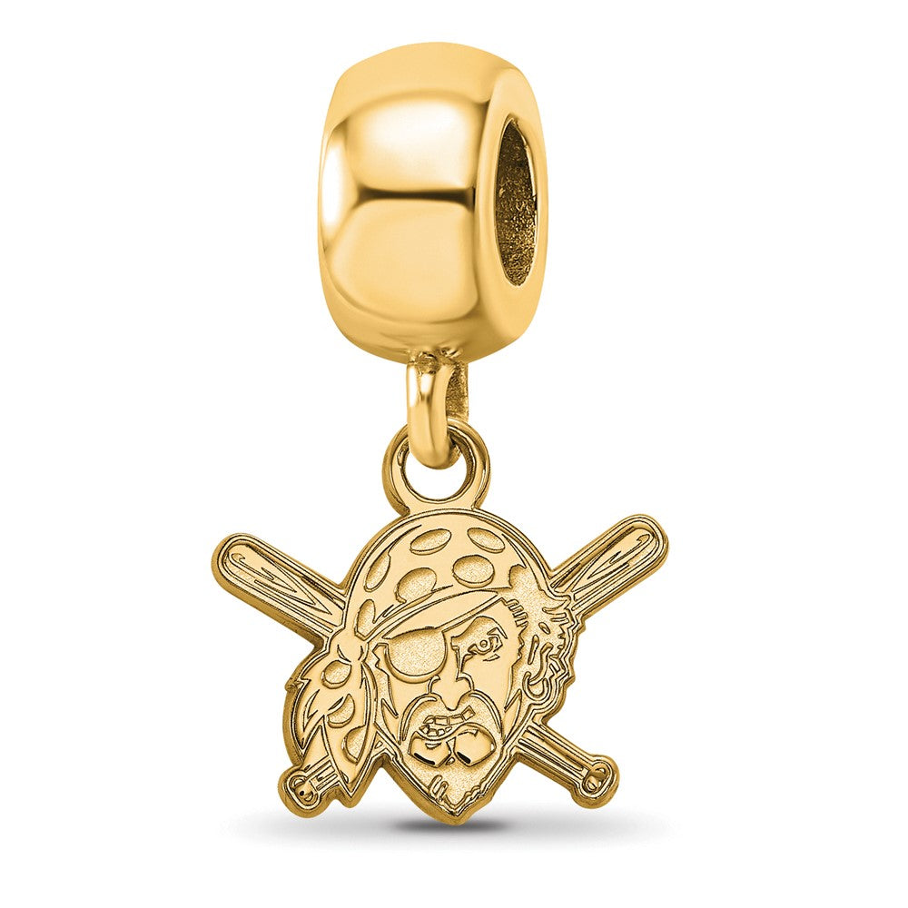 Sterling Silver Gold-plated MLB Pittsburgh Pirates Buccaneer Extra Small Dangle Bead