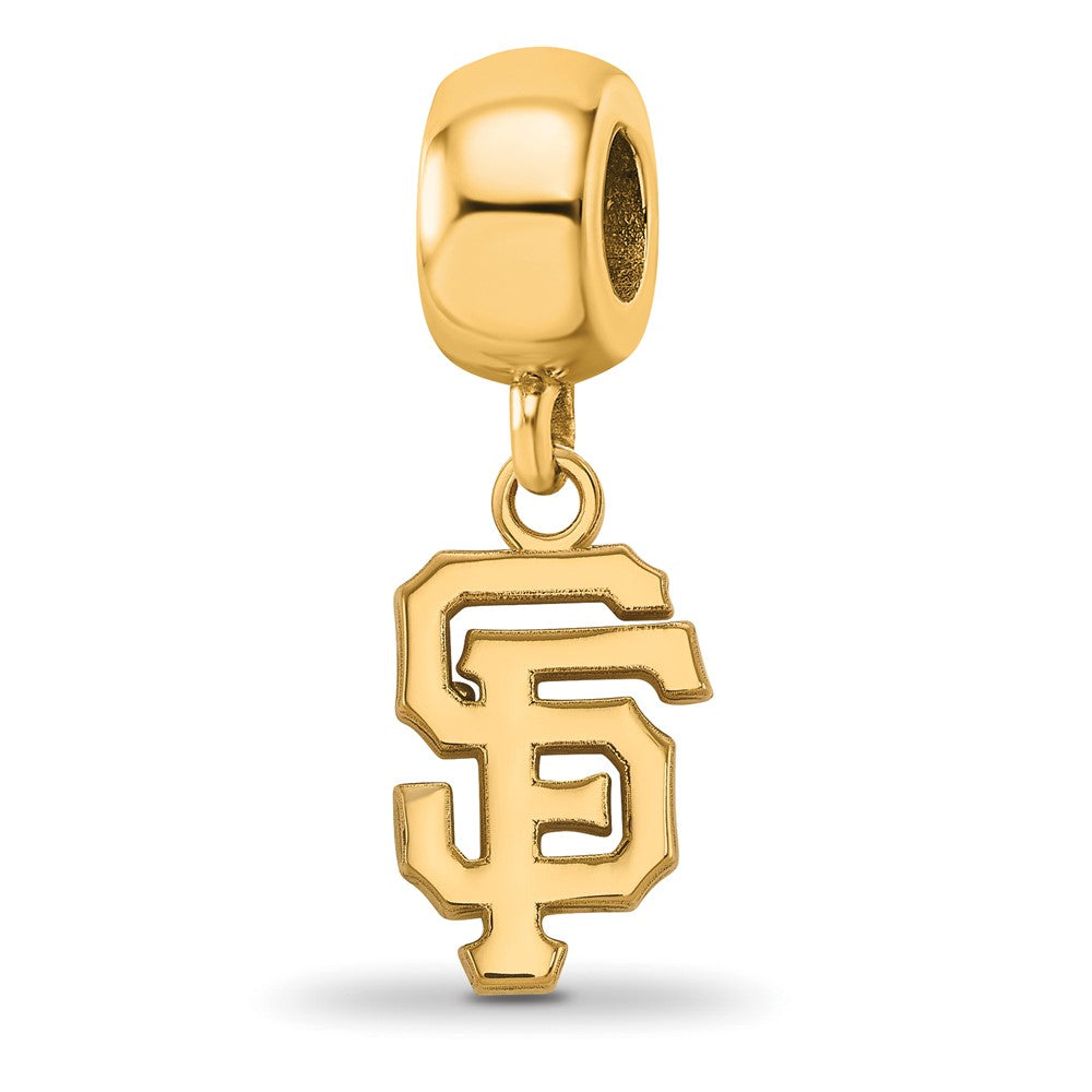 Sterling Silver Gold-plated MLB San Francisco Giants Letters S-F Small Dangle Bead