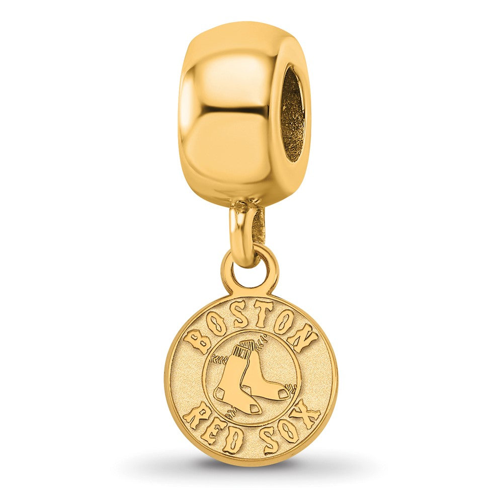 Sterling Silver Gold-plated MLB Boston Red Sox Extra Small Dangle Bead