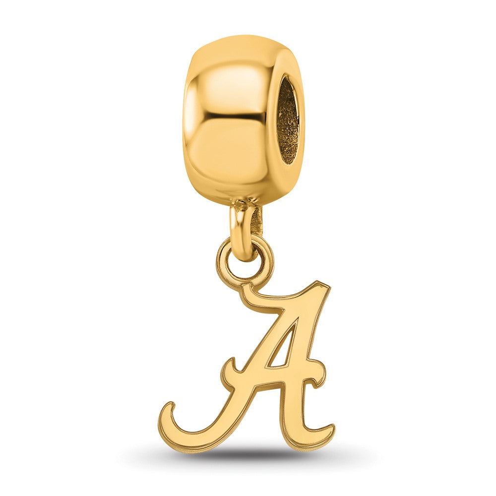 Sterling Silver Gold-plated University of Alabama Letter A Extra Small Dangle Bead Charm