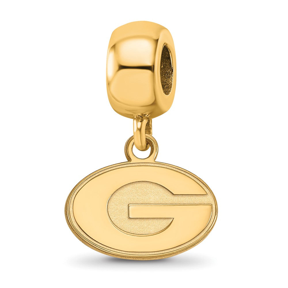 Sterling Silver Gold-plated University of Georgia Letter G Extra Small Dangle Bead Charm