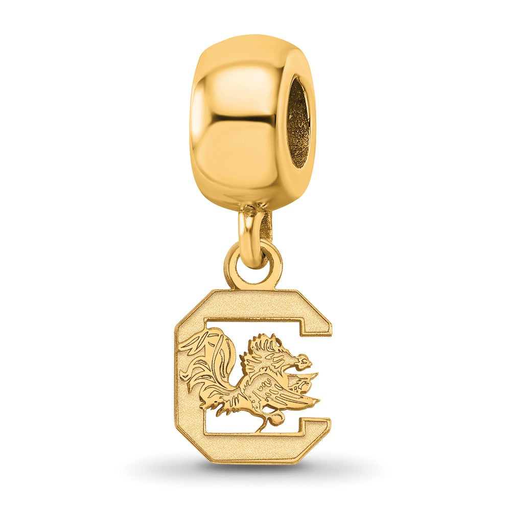 Sterling Silver Gold-plated University of South Carolina Extra Small Dangle Bead Charm