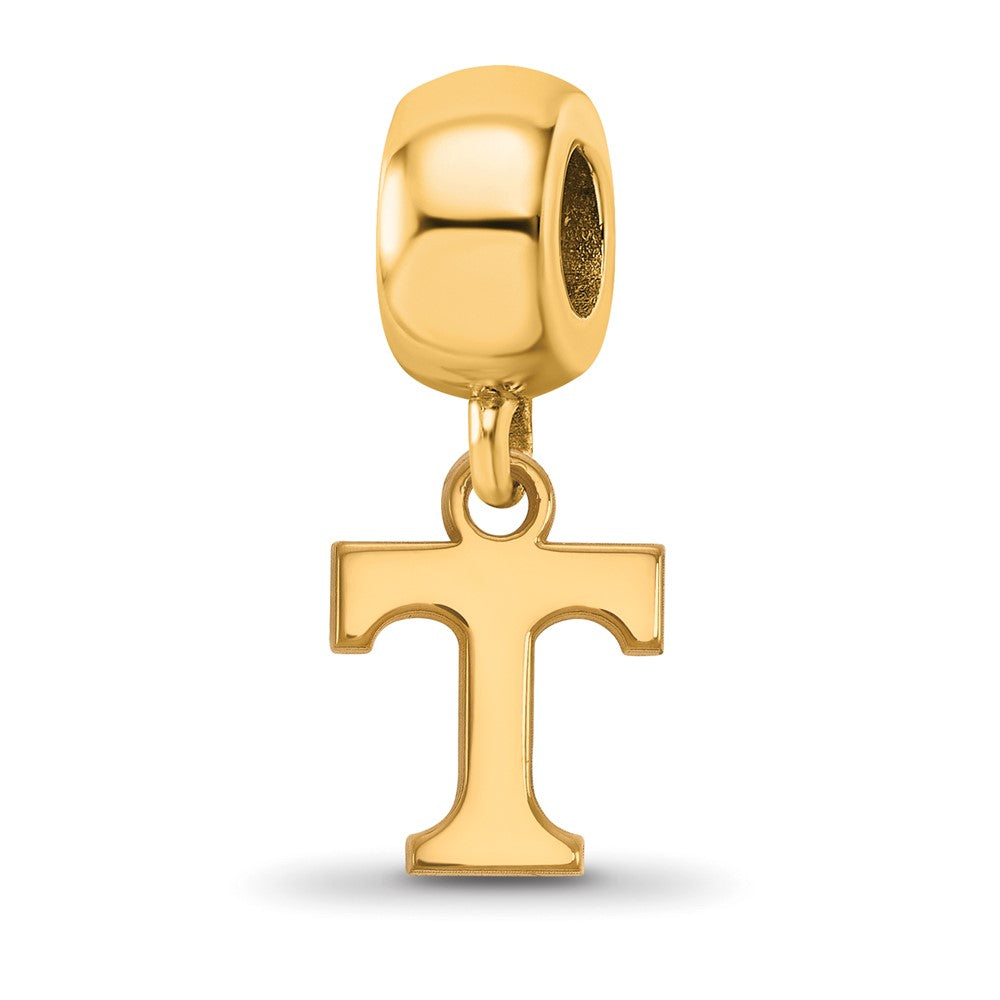 Sterling Silver Gold-plated University of Tennessee Letter T Extra Small Dangle Bead Charm