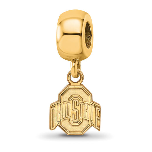 Sterling Silver Gold-plated The Ohio State University Extra Small Dangle Bead Charm