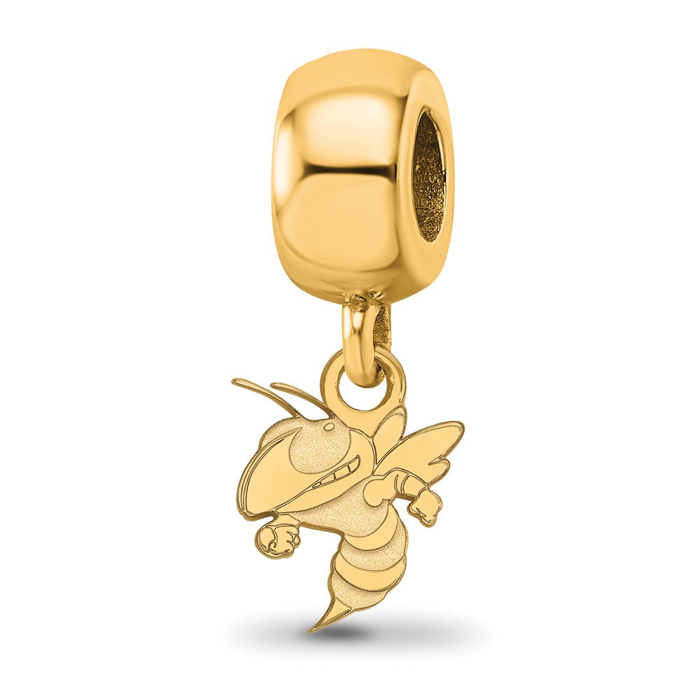 Sterling Silver Gold-plated Georgia Institute of Technology Yellow Jacket Extra Small Dangle Bead Charm