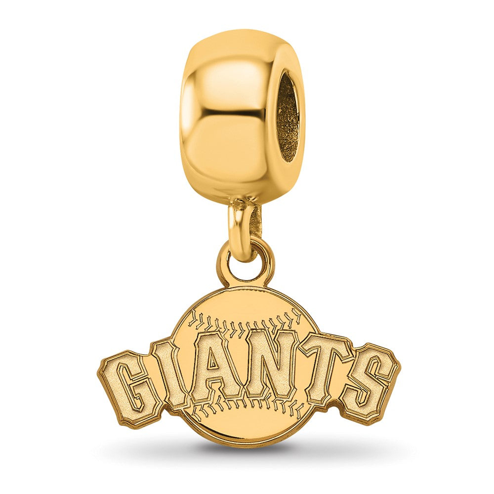 Sterling Silver Gold-plated MLB San Francisco Giants Baseball Extra Small Dangle Bead