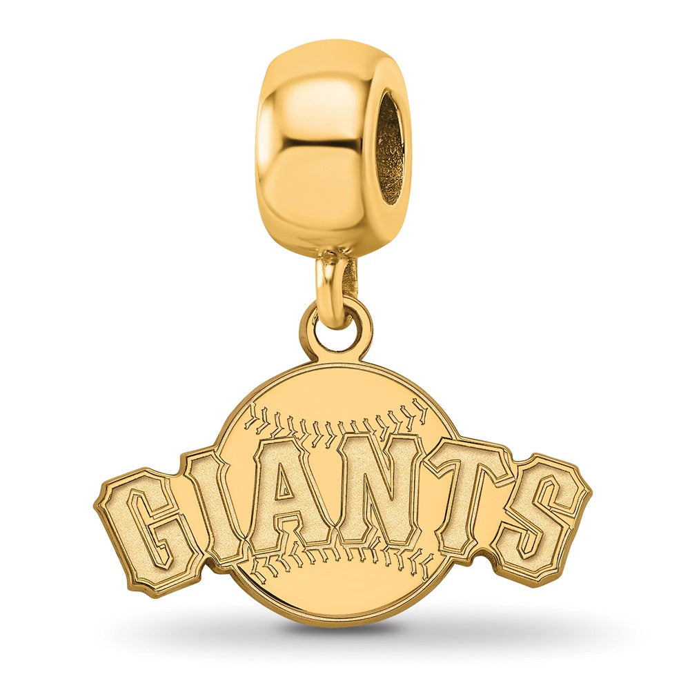 Sterling Silver Gold-plated MLB San Francisco Giants Baseball Small Dangle Bead