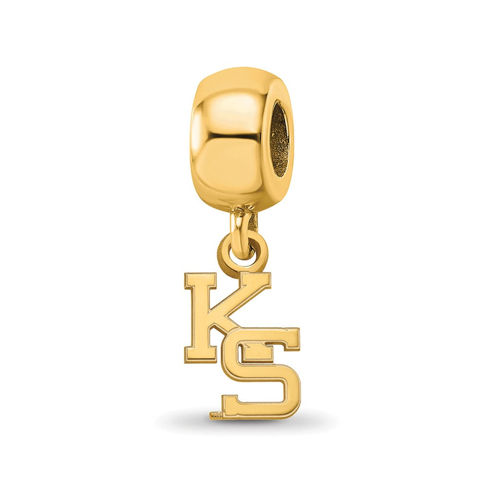 Sterling Silver Gold-plated Kansas State University K-S Extra Small Dangle Bead Charm