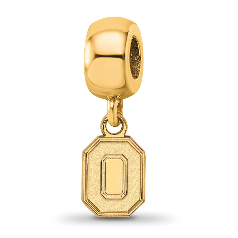 Sterling Silver Gold-plated The Ohio State University Letter O Extra Small Dangle Bead Charm