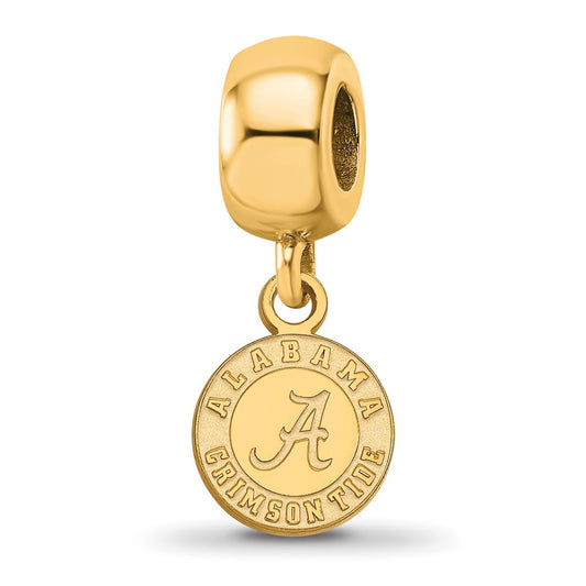 Sterling Silver Gold-plated University of Alabama Crimson Tide Extra Small Dangle Bead Charm