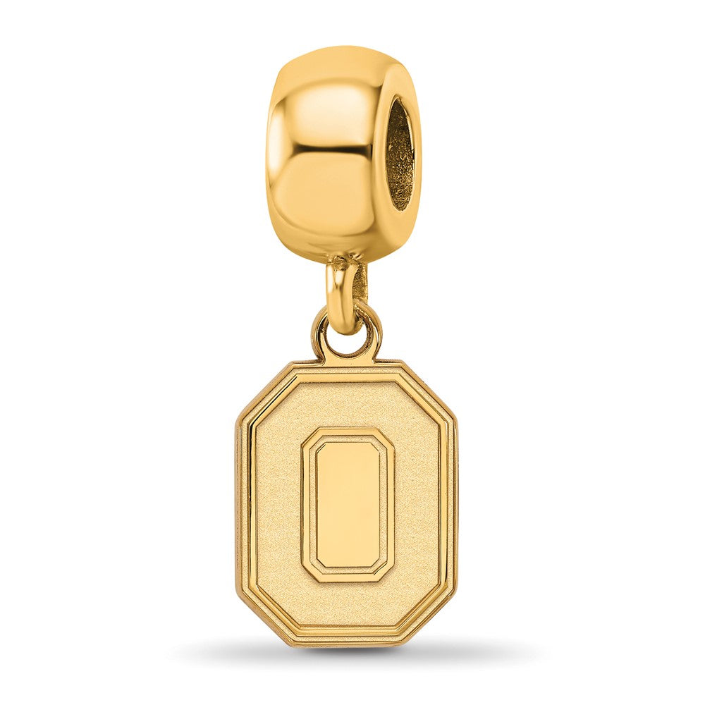 Sterling Silver Gold-plated The Ohio State University Letter O Small Dangle Bead Charm