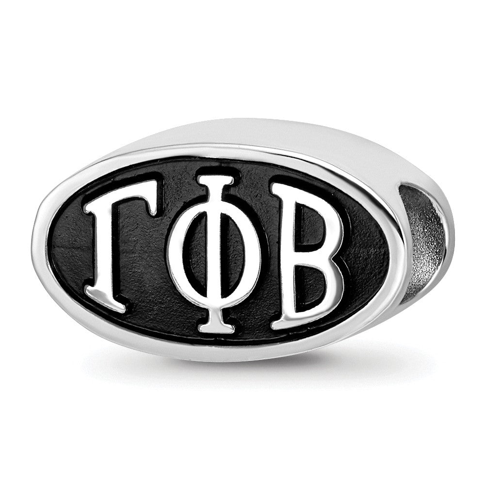 Sterling Silver Gamma Phi Beta Sorority Greek Letters Enameled Oval Bead