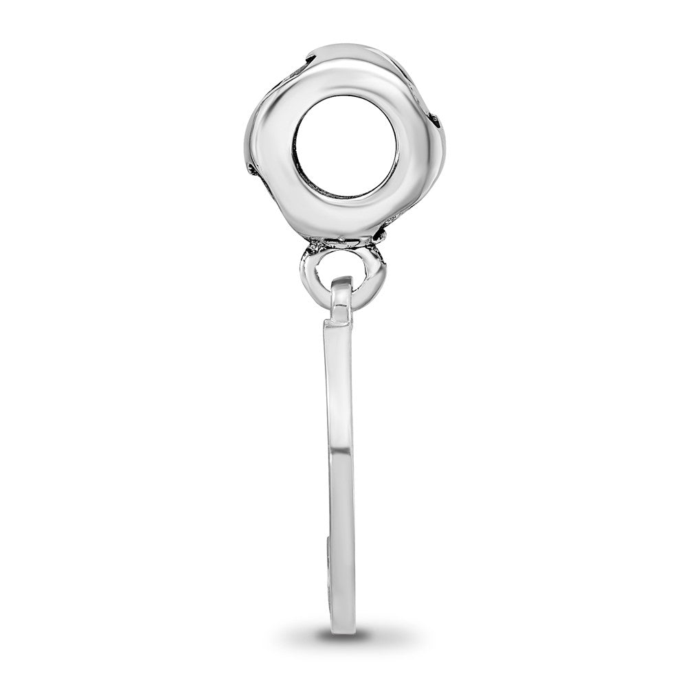 Sterling Silver RH-P Gamma Phi Beta Crescent Moon Heart Bead