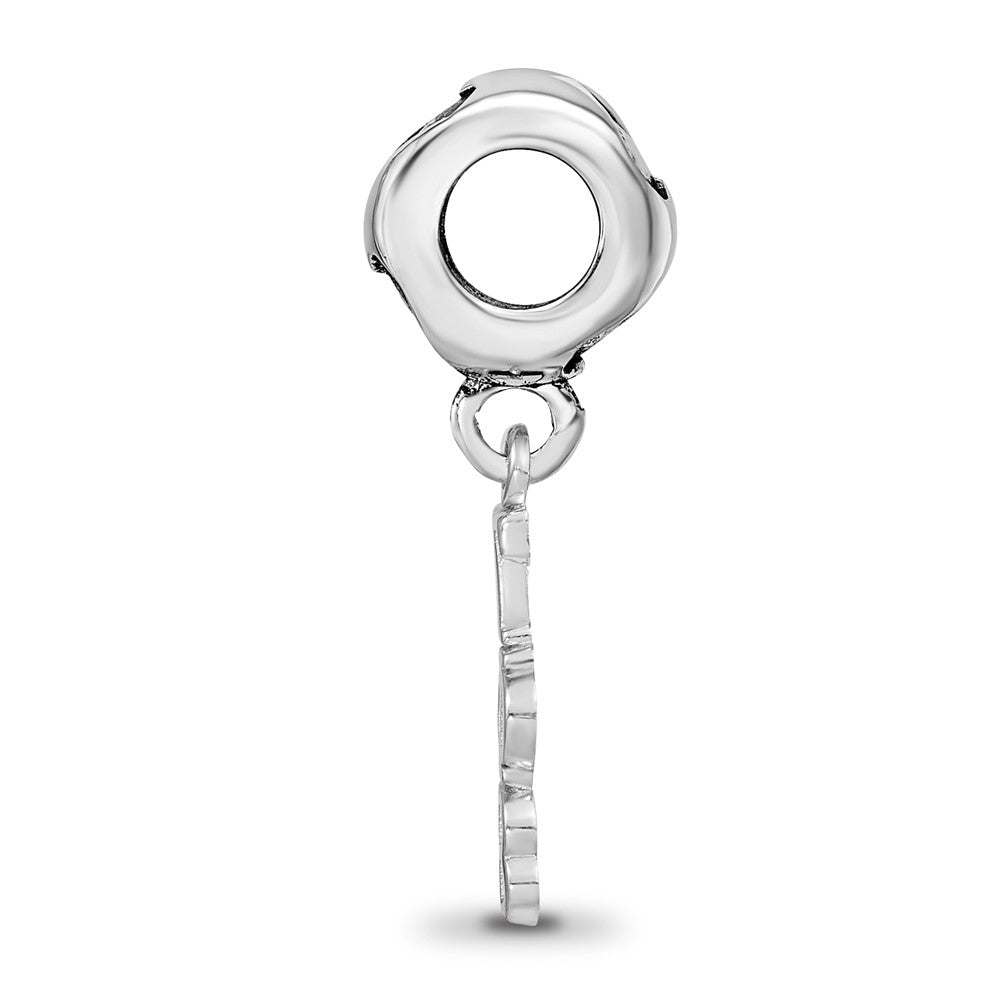 Sterling Silver RH-P Gamma Phi Beta Vertical Letter on Heart Bead