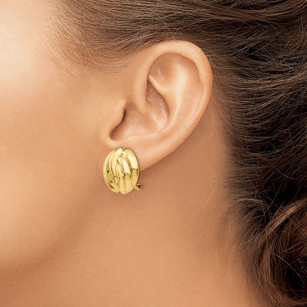 14k Omega Clip Polished Non-pierced Earrings
