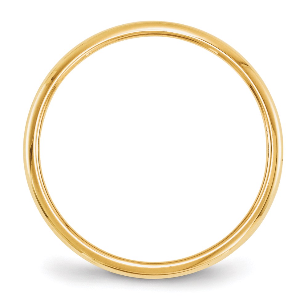 14k Yellow Gold 2mm Half Round Wedding Band Size 8.5