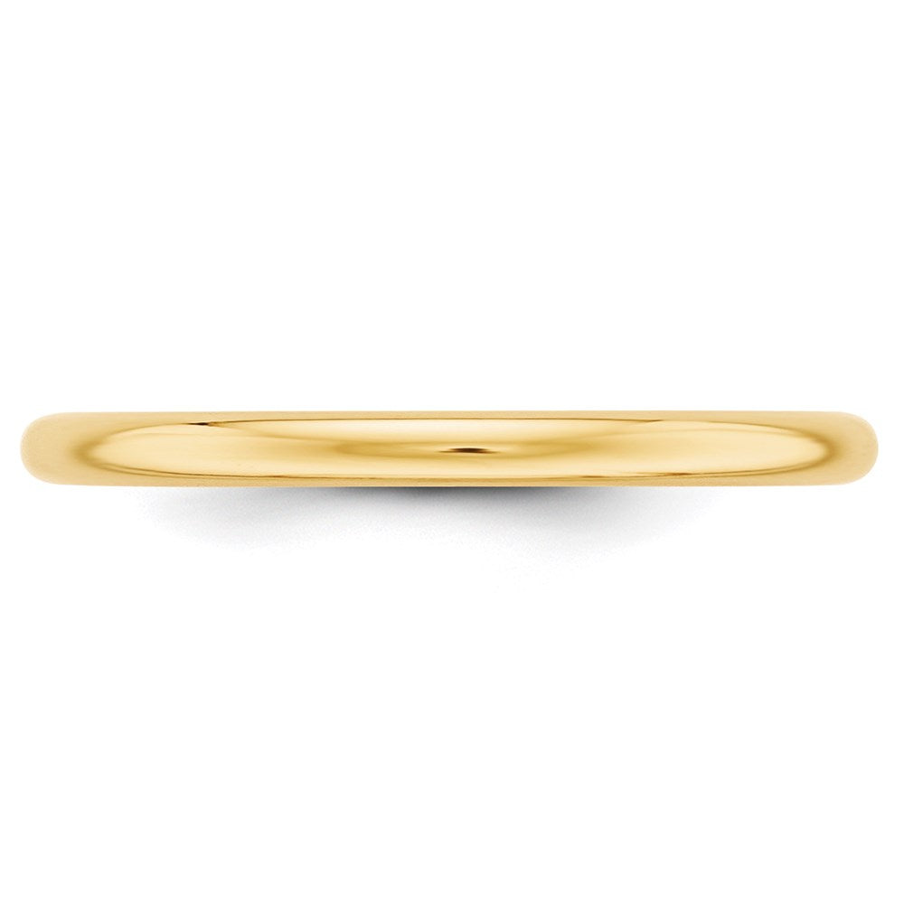 14k Yellow Gold 2mm Half-Round Wedding Band Size 5.5