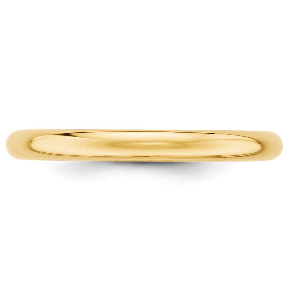 14k Yellow Gold 2.5mm Half Round Wedding Band Size 13.5