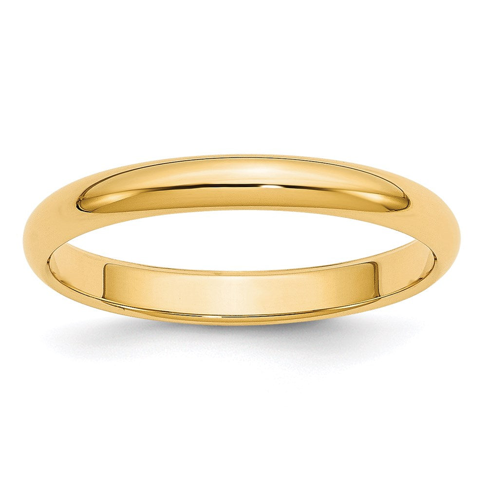 14k Yellow Gold 3mm Half-Round Wedding Band Size 5
