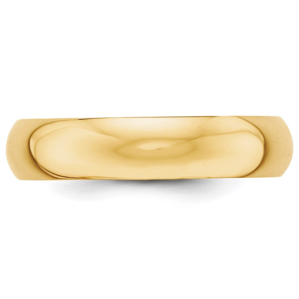 14k Yellow Gold 5mm Half-Round Wedding Band Size 4.5