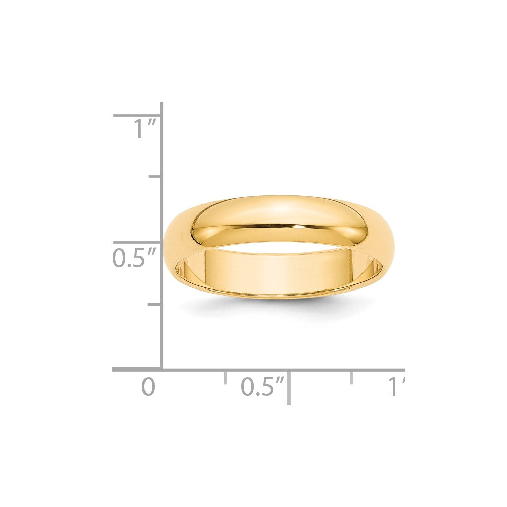 14k Yellow Gold 5mm Half-Round Wedding Band Size 5